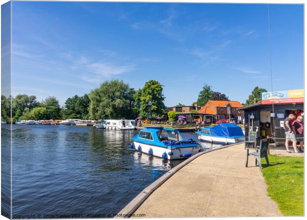 The River Bure, Wroxham, Norfolk Broads Canvas Print by Chris Yaxley