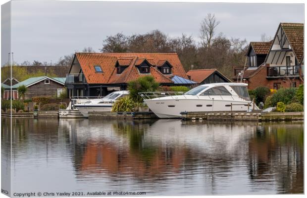 Holiday lets on the River Bure, Horning Canvas Print by Chris Yaxley