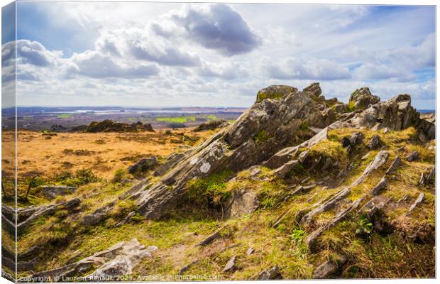 Beautiful panorama from the rocky highest point of Bretagne,  Fr Canvas Print by Laurent Renault