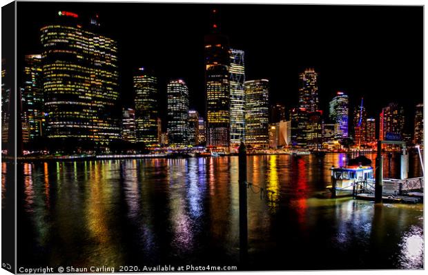 Brisbane City Lights Canvas Print by Shaun Carling