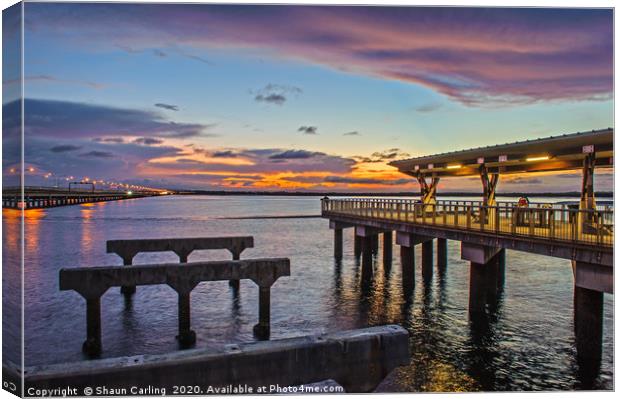 Hornibrook Bridge Sunset Canvas Print by Shaun Carling