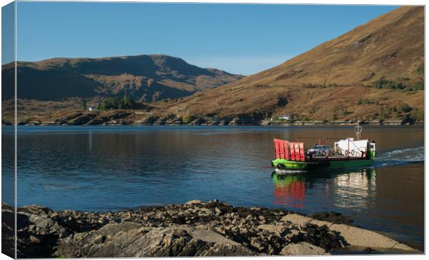 The MV Glenachulish Kylerhea Ferry from Glenelg Canvas Print by Eileen Wilkinson ARPS EFIAP