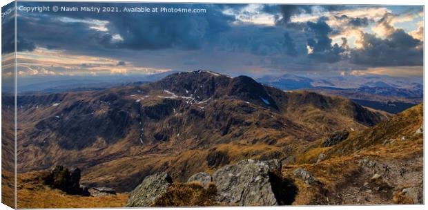 A view of Stùc a' Chròin from Ben Vorlich Canvas Print by Navin Mistry