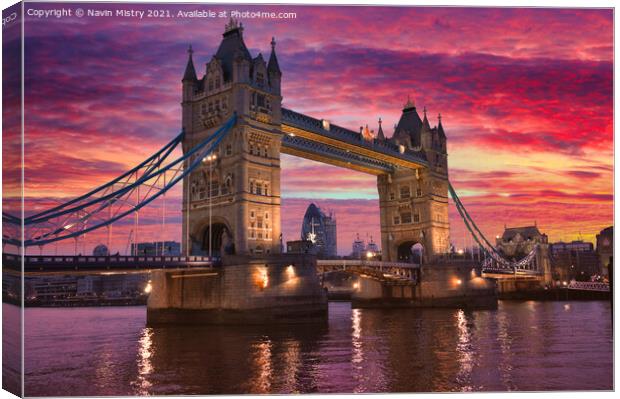 Tower Bridge, London  Canvas Print by Navin Mistry