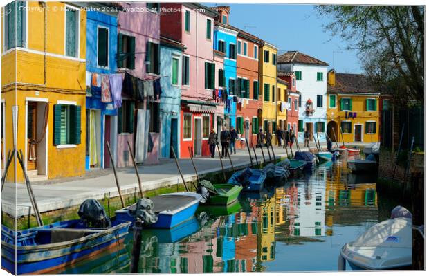 Burano, Venice Lagoon, Italy  Canvas Print by Navin Mistry