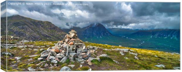 Glen Coe Scotland Panorama Canvas Print by Navin Mistry