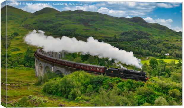 The Jacobite Steam Train at Glenfinnan   Canvas Print by Navin Mistry
