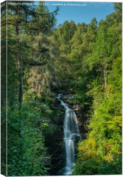 The Upper Falls of Moness, Aberfeldy, Perthshire Canvas Print by Navin Mistry