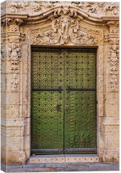 Alicante Town Hall Ornate Door  Canvas Print by Navin Mistry