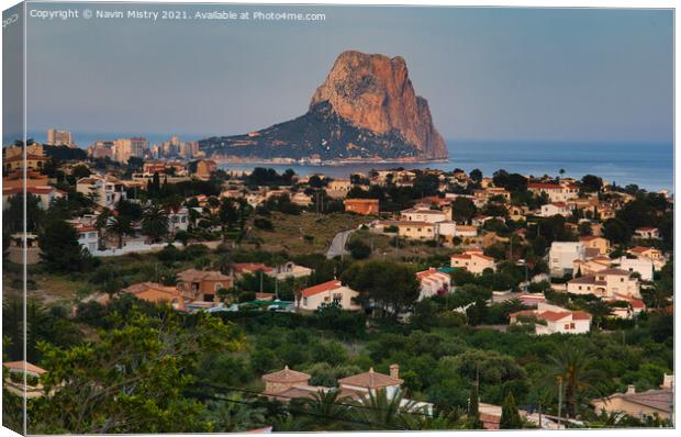 A view over Calpe, Costa Blanca, Spain  Canvas Print by Navin Mistry