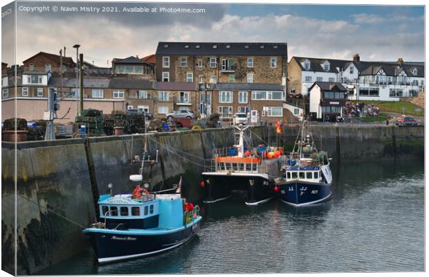 Seahouses Harbour Northumberland, England   Canvas Print by Navin Mistry