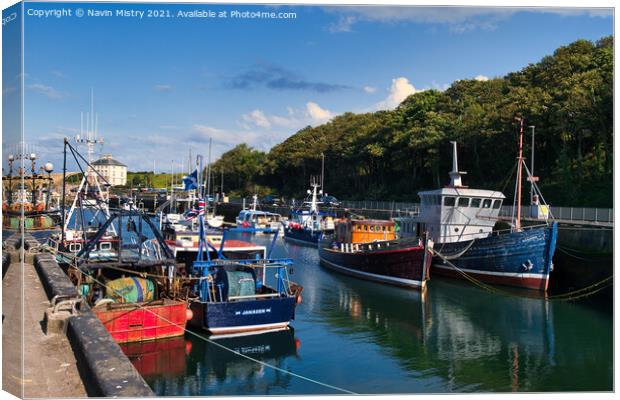 Fishing Boats in Eyemouth Harbour Canvas Print by Navin Mistry