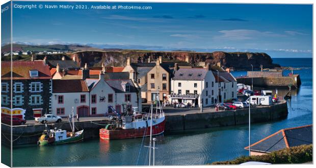 A view of Eyemouth Harbour,Berwickshire, Scotland Canvas Print by Navin Mistry