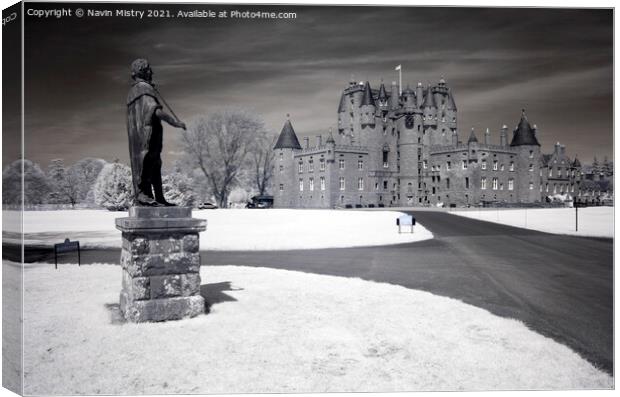 Glamis Castle Infrared Image Canvas Print by Navin Mistry