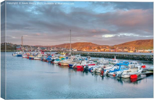 Scalloway Harbour, Shetland Islands  Canvas Print by Navin Mistry