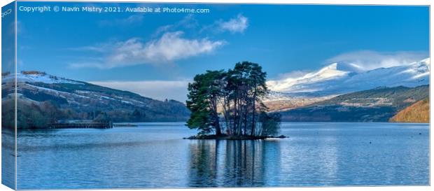 Loch Tay at Kenmore, Perthshire in Winter Canvas Print by Navin Mistry