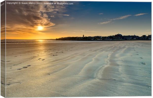 West Sands Beach, St. Andrews Canvas Print by Navin Mistry