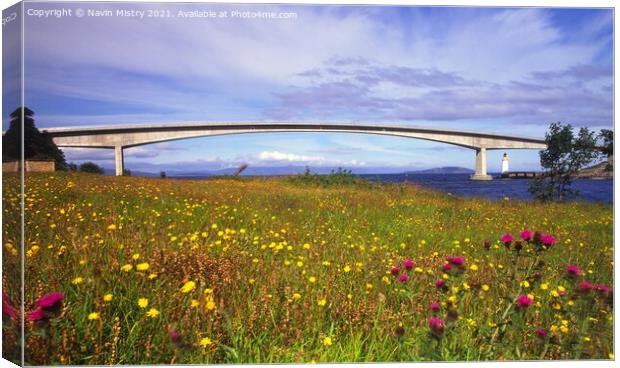 The Skye Bridge from Kyleakin  Canvas Print by Navin Mistry