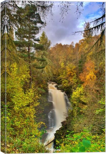 The Upper Falls of Moness in Autumn Canvas Print by Navin Mistry