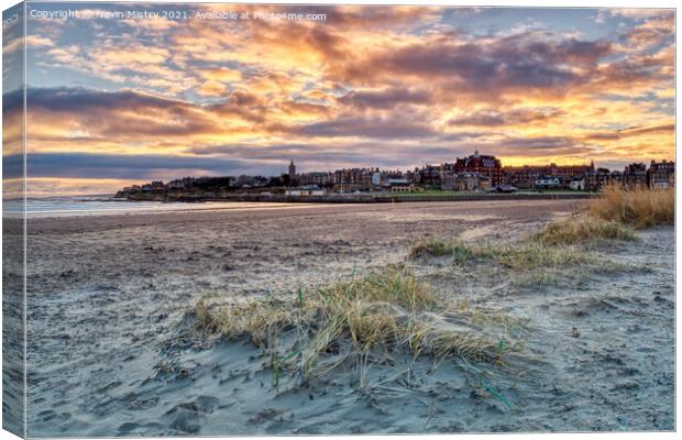 Sunrise at West Sands beach St. Andrews Canvas Print by Navin Mistry