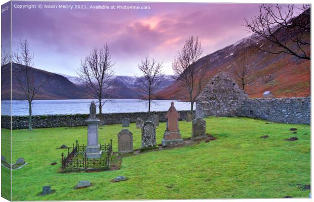 The Ruins of Glenesk Old Parish Church Canvas Print by Navin Mistry