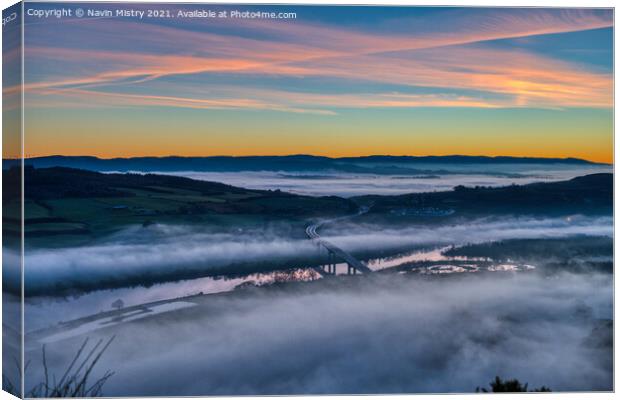 Mist over the River Tay, Perth Canvas Print by Navin Mistry