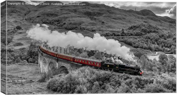 The Jacobite Steam Train, Glenfinnan, Scotland  Canvas Print by Navin Mistry