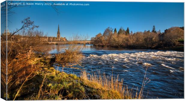 Rapids of the River Tay, Perth Canvas Print by Navin Mistry
