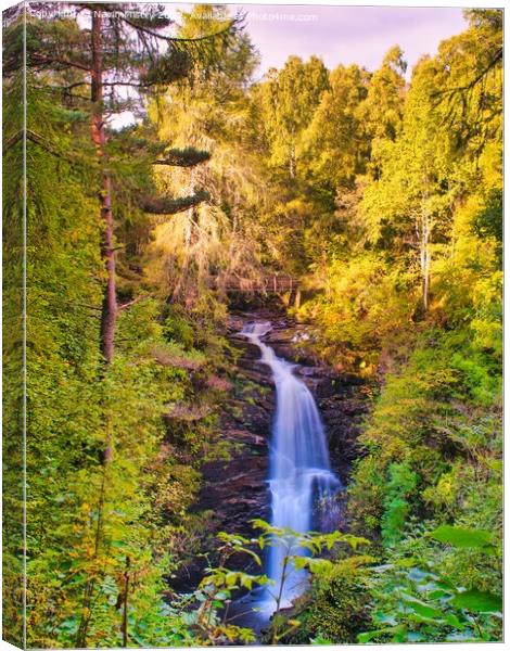 The Upper Falls of Moness, Birks of Aberdfeldy, Perthshire Canvas Print by Navin Mistry