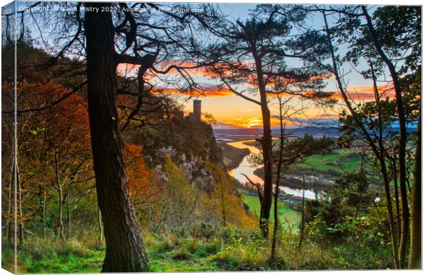 A view of the River Tay at sunrise from Kinnoull H Canvas Print by Navin Mistry