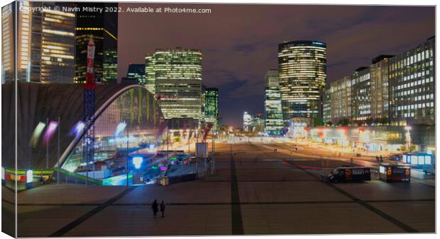 La Défense Paris France night time view Canvas Print by Navin Mistry