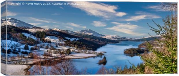 Winter at The Queen's View Loch Tummel, Perthshire Canvas Print by Navin Mistry