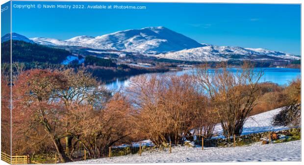 Schiehallion and Loch Tummel in Winter   Canvas Print by Navin Mistry