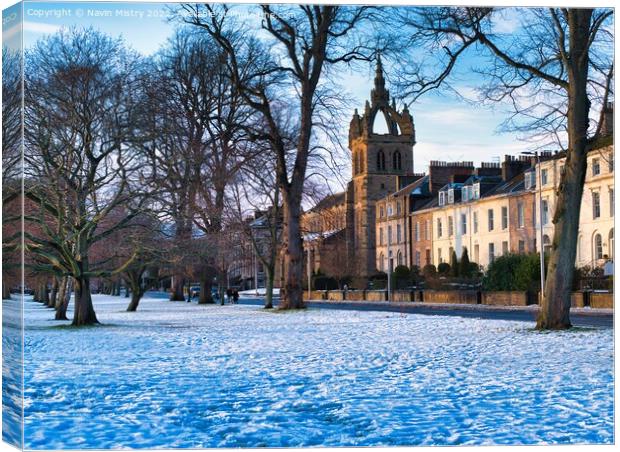 Winter and The South Inch, Perth, Scotland Canvas Print by Navin Mistry