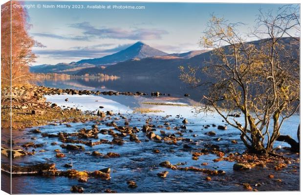 A view of Schiehallion and Loch Rannoch Canvas Print by Navin Mistry