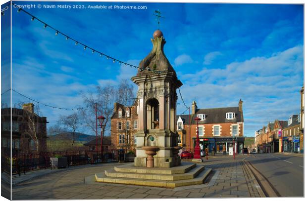 The Murray Fountain, Crieff, Perthshire  Canvas Print by Navin Mistry