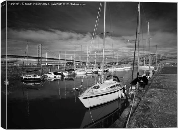 South Queensferry Harbour  Canvas Print by Navin Mistry