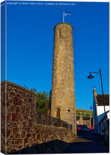 Abernethy Round Tower Canvas Print by Navin Mistry