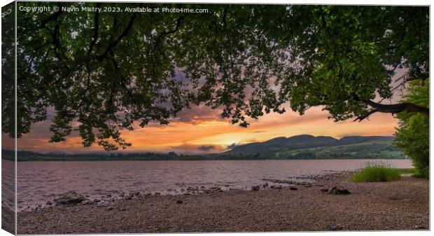 Lake of Menteith Sunset Canvas Print by Navin Mistry