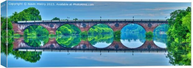 Perth Bridge Reflections Canvas Print by Navin Mistry