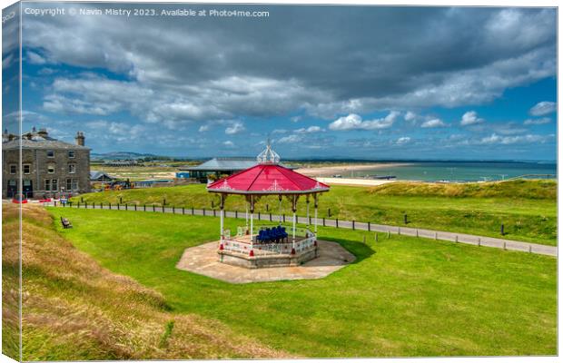 A view of the band stand, St. Andrews West Sands, Fife Canvas Print by Navin Mistry