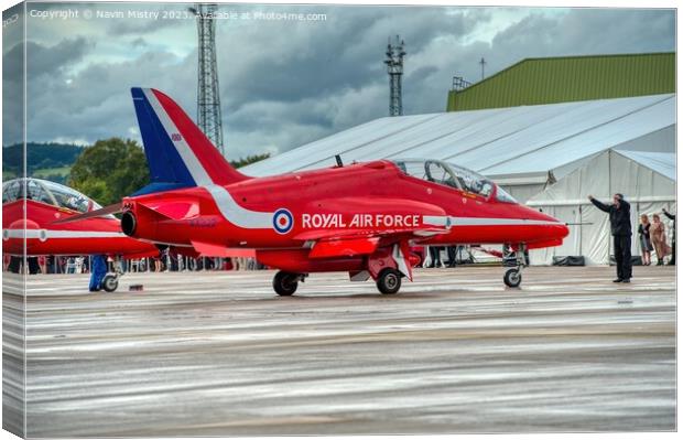 The Red Arrows ready to depart RAF Leuchars Airshow 2011 Canvas Print by Navin Mistry