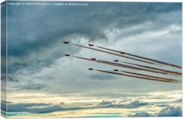 The Red Arrows RAF  Canvas Print by Navin Mistry