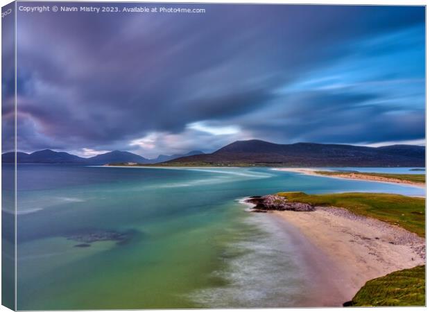 A view of Sielebost and Luskentyre Beaches Canvas Print by Navin Mistry