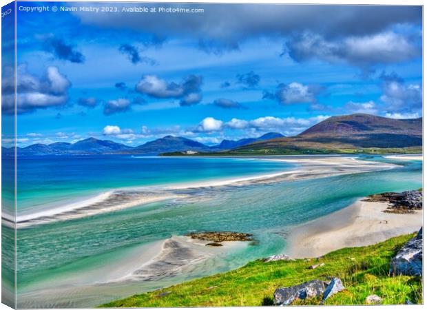 Seilebost looking towards Luskentyre Isle of Harri Canvas Print by Navin Mistry