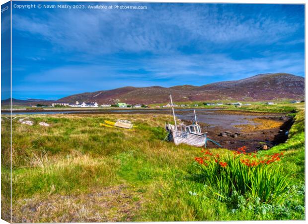 A view of Leverburgh, Isle of Harris Canvas Print by Navin Mistry