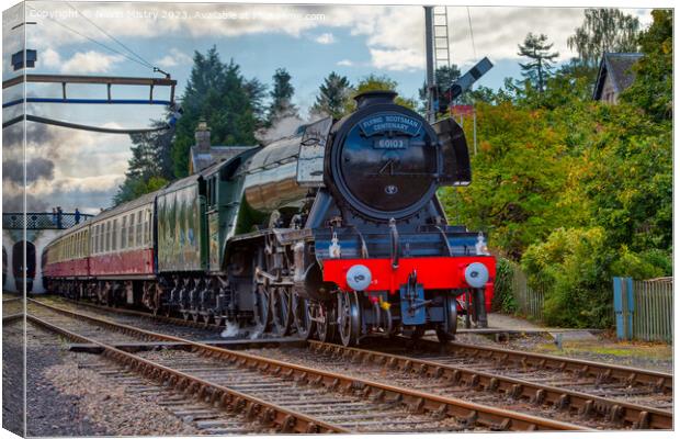 The Flying Scotsman at Boat of Garten  Canvas Print by Navin Mistry