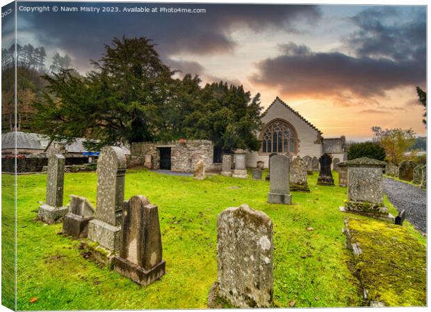 Fortingall Church and Yew, Perthshire  Canvas Print by Navin Mistry