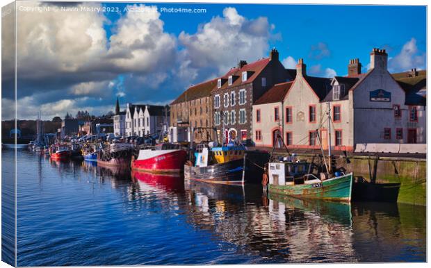 Fishing Boats of Eyemouth  Canvas Print by Navin Mistry