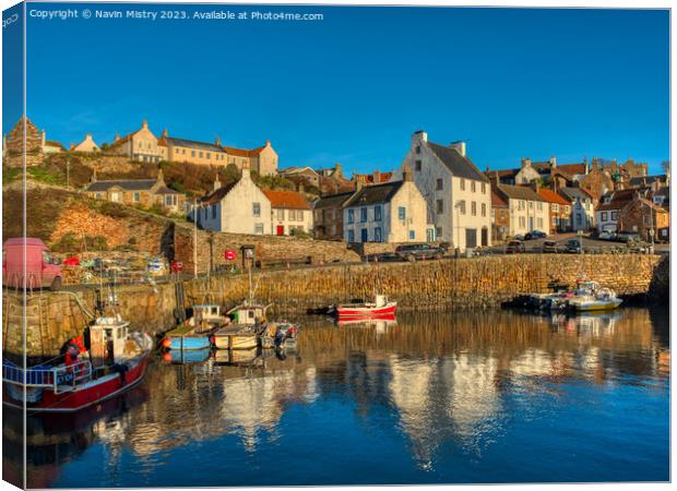 A view of Crail Harbour, Fife Scotland  Canvas Print by Navin Mistry